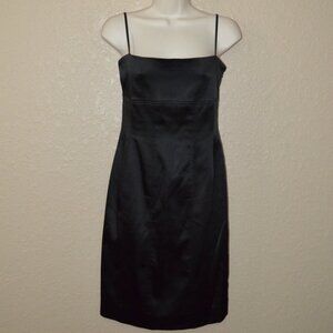 $680 Sz 4 Ralph Lauren Black Spaghetti Strap Sheath Dress